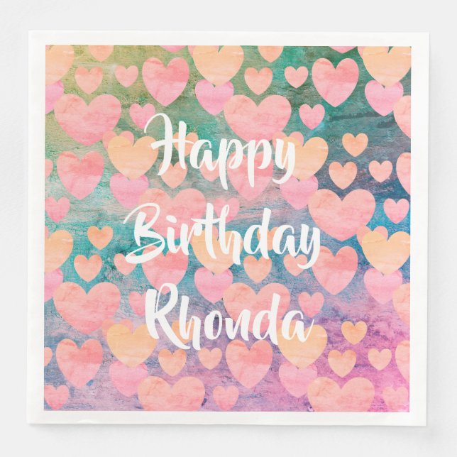 Serviette En Papier Joyeux anniversaire #Rhonda serviettes de fête par (Devant)