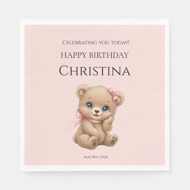 Serviette En Papier Joyeux anniversaire Serviettes (Devant)