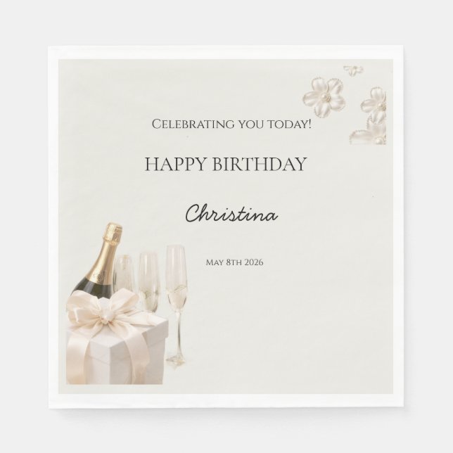 Serviette En Papier Joyeux anniversaire Serviettes (Devant)
