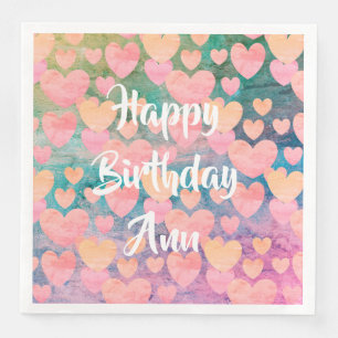 Serviette En Papier Joyeux anniversaire #serviettes de fête d'Ann par