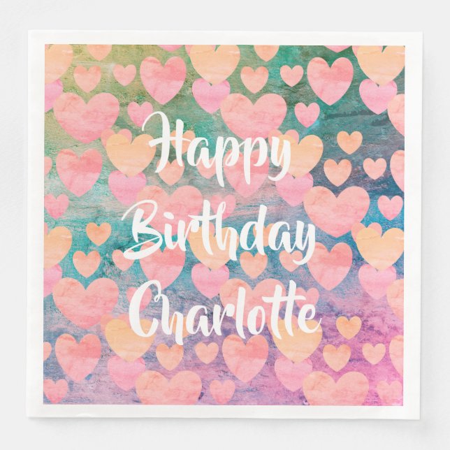 Serviette En Papier Joyeux anniversaire serviettes de fête de #Charlot (Devant)