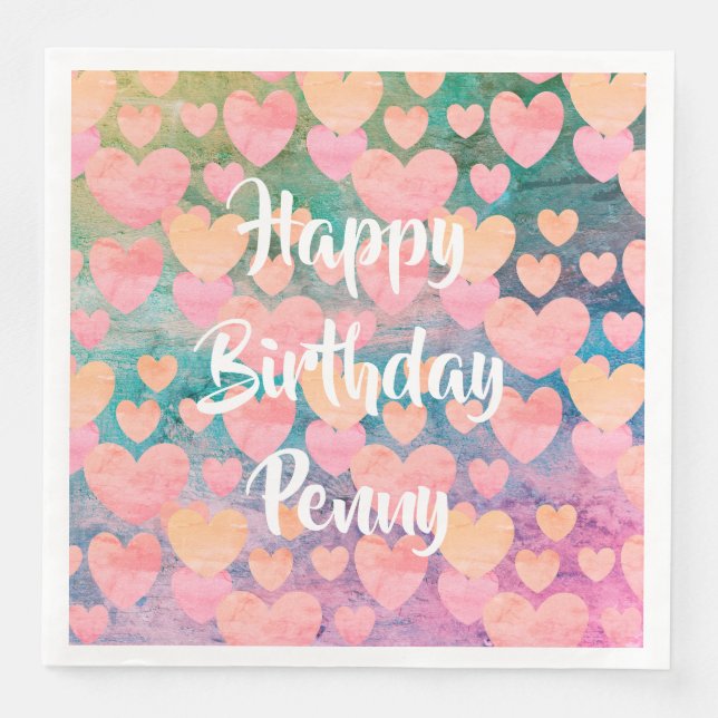 Serviette En Papier Joyeux anniversaire #serviettes de fête de Penny p (Devant)