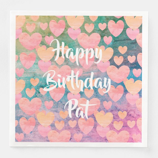 Serviette En Papier Joyeux anniversaire #serviettes de table de chat p (Devant)