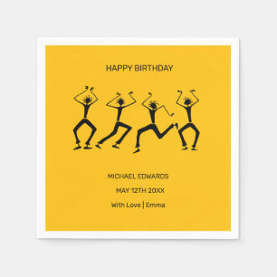 Serviette En Papier Joyeux anniversaire, Silhouette Happiness Party Da