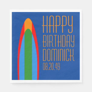 Serviette en papier joyeux anniversaire sur le thè