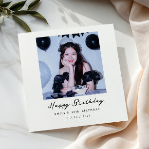 Serviette En Papier Joyeux Anniversaire Texte Photo Personnalisée