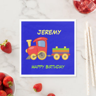 Serviette En Papier Joyeux Anniversaire, Train Jouet, modèle