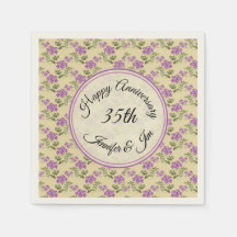 Joyeux Anniversaire violet violet sur jaune pâle