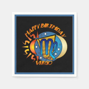 Serviette En Papier Joyeux anniversaire Virgo Zodiac Signal de naissan