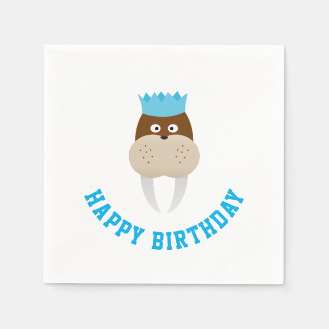 Serviette En Papier Joyeux anniversaire Walrus (Devant)