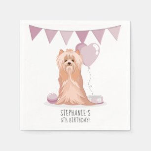 Serviette En Papier Joyeux Anniversaire Yorkshire Terrier Mignon