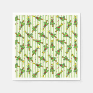 Serviette En Papier Joyeux Arbre de Noël Chaîne de lumières Ornements
