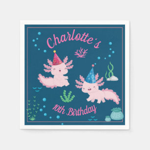 Serviette En Papier Joyeux Axolotl fête d'anniversaire