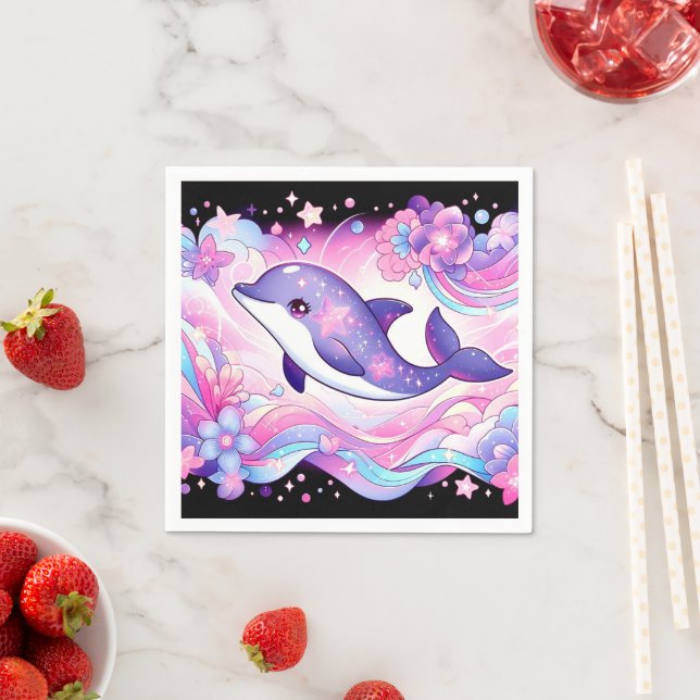 Serviette En Papier Joyeux Baby shower de dauphins (En situation)