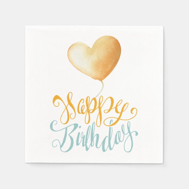 Serviette En Papier Joyeux ballon d'anniversaire (Devant)