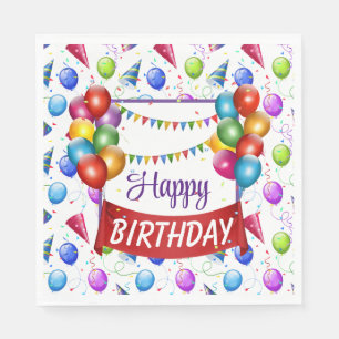 Serviette En Papier Joyeux Ballons d'anniversaire