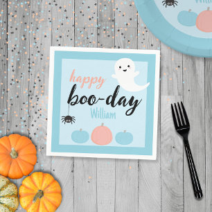 Serviette En Papier Joyeux Boo-Day Blue Halloween Anniversaire