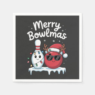 Serviette En Papier Joyeux Bowlmas Bowl Portant Chapeau de Père Noël B