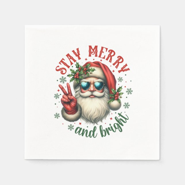 Serviette En Papier Joyeux cadeau de Noël (Devant)
