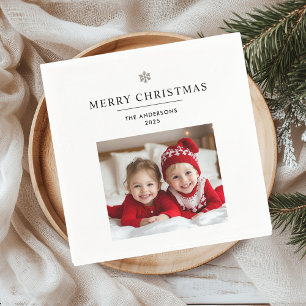 Serviette En Papier "Joyeux cadeau de Noël personnalisé avec photo