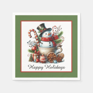 Serviette En Papier Joyeux café bonhomme de neige Papier serviettes