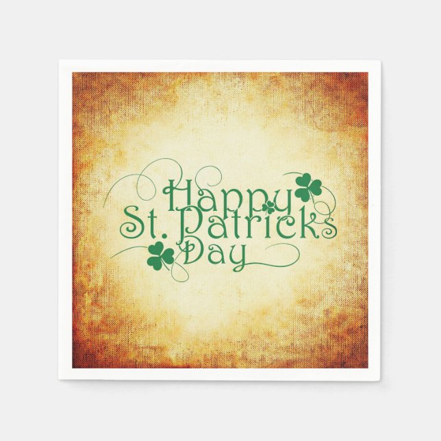 Serviette En Papier Joyeux Carré de la Saint Patrick (Devant)