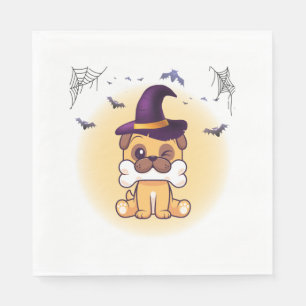 Serviette En Papier Joyeux chien d'Halloween
