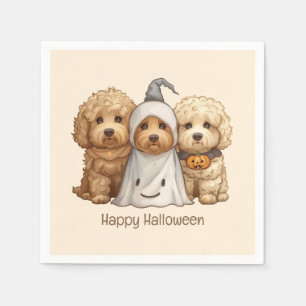 Serviette En Papier Joyeux chien d'Halloween Goldendoodle