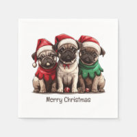 Joyeux Chiens de Carlin de Noël