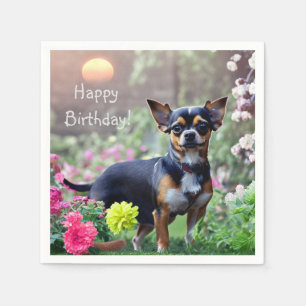 Serviette En Papier Joyeux Chihuahua Anniversaire Papier serviettes
