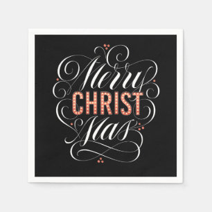 Serviette En Papier Joyeux CHRISTmas Calligraphie des signes du marqui