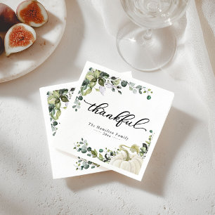 Serviette En Papier Joyeux Citrouille de verdure Thanksgiving Dîner