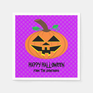 Serviette En Papier Joyeux Citrouille d'Halloween Napkins