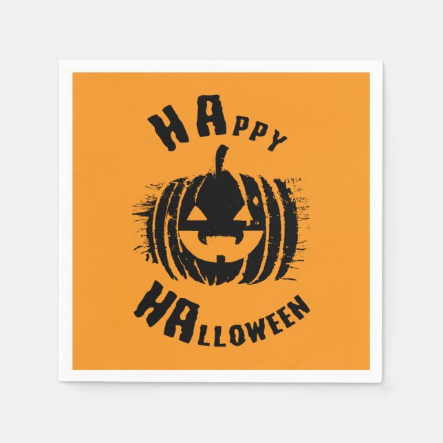 Serviette En Papier Joyeux Citrouille du parti Halloween (Devant)