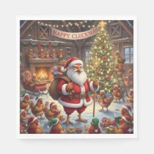 Serviette En Papier Joyeux Cluckmas, Serviettes
