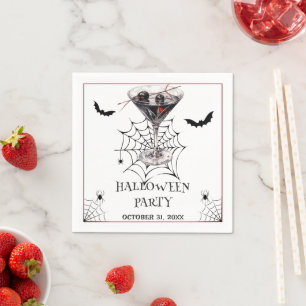 Serviette En Papier Joyeux cocktail de fête d'Halloween