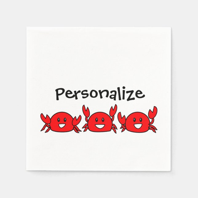 Serviette En Papier Joyeux crabes rouges (Devant)