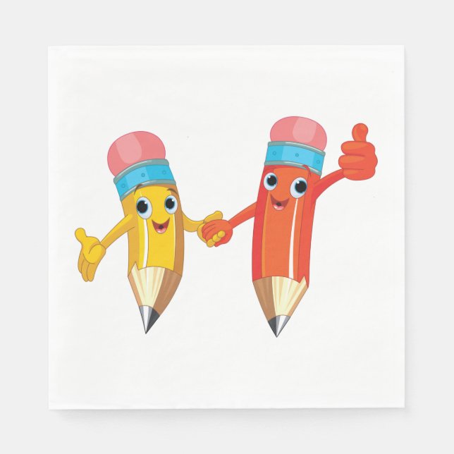 Serviette En Papier Joyeux crayons (Devant)