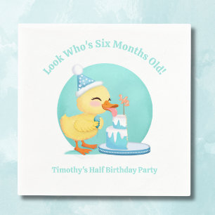Serviette En Papier Joyeux demi-anniversaire bébé canard avec fête de 