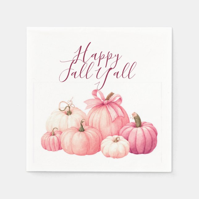 Serviette En Papier Joyeux Dessous de verre Citrouilles rose Halloween (Devant)