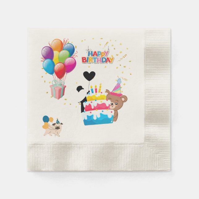 Serviette En Papier Joyeux dimanche (Devant)