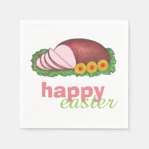 Serviette En Papier Joyeux dîner de Jambon tranché de Pâques
