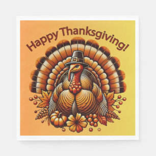 Serviette En Papier Joyeux dîner de Thanksgiving