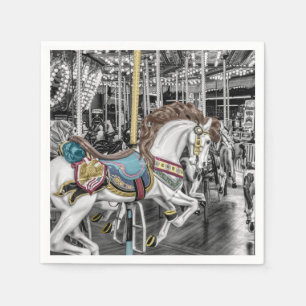 Serviette En Papier Joyeux disparaissent le carrousel de rond