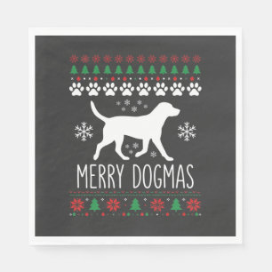 Serviette En Papier Joyeux Dogmas Noël Chien Vecteur
