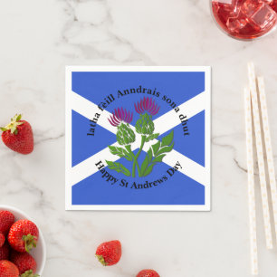 Serviette En Papier Joyeux drapeau de la Saint Andrews Petit chardon