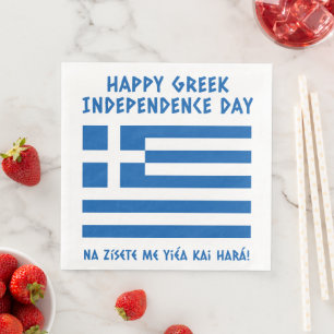 Serviette En Papier Joyeux drapeau grec pour l'indépendance