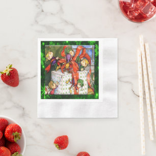 Serviette En Papier Joyeux Elfes Envelopper présent Cocktail Papier Na