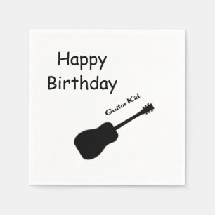 Serviette En Papier Joyeux enfant guitare d'anniversaire