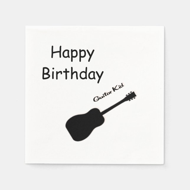 Serviette En Papier Joyeux enfant guitare d'anniversaire (Devant)